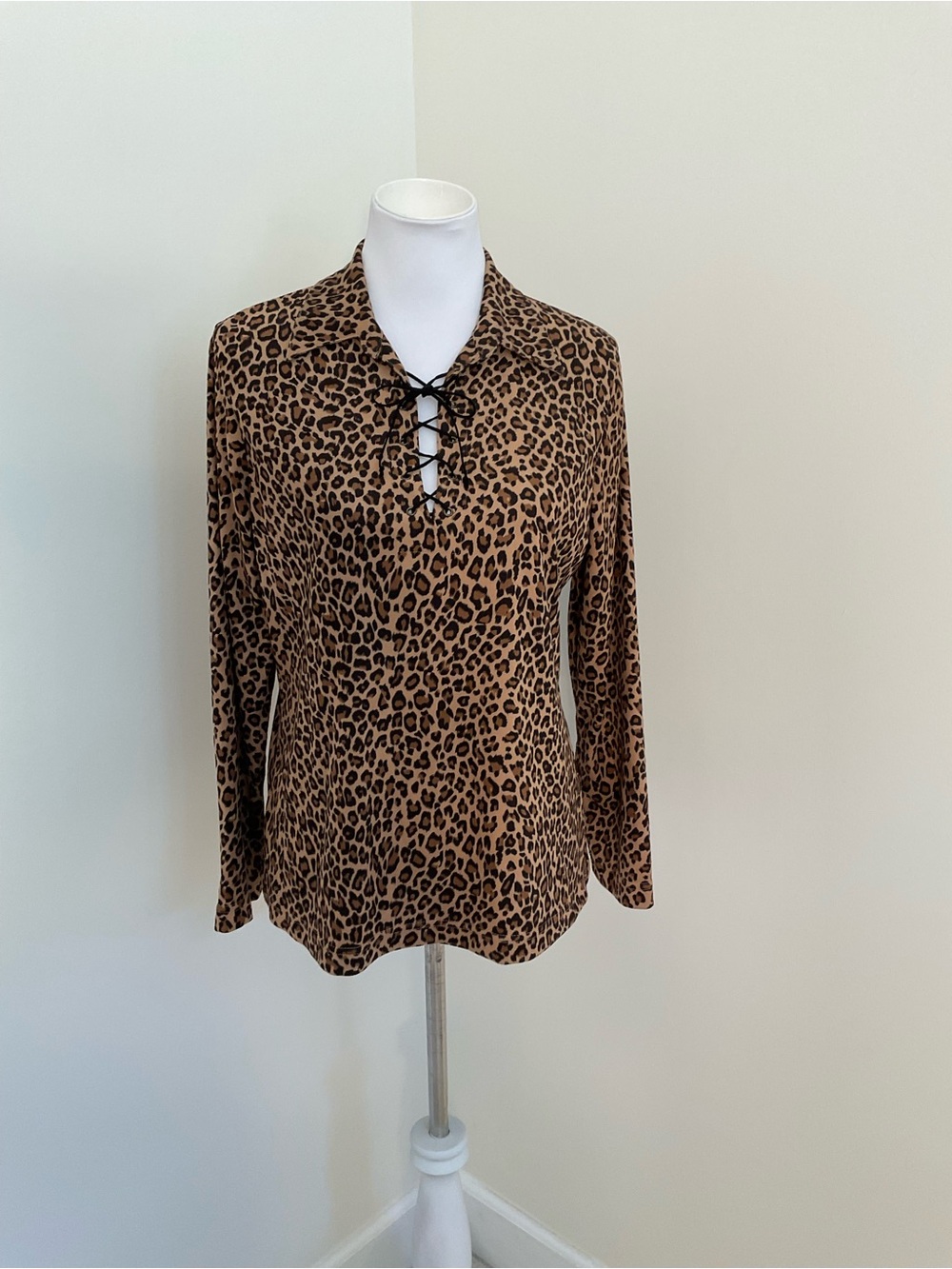 Notations Sport Leopard-Print Tunic Top - Tan, Black